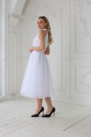 Фатиновое платье с американской проймой (Белое)   - фото 